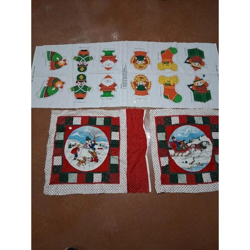 Vintage Springs Mills Christmas Fabric Panels Pattern #7470 For Stuffed Dolls &